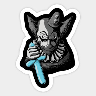 Clowns Are Evil - Black and White (and Blue) Sticker